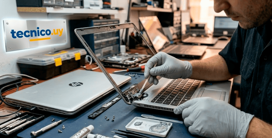 Reparación técnica de bisagras de notebook en Montevideo