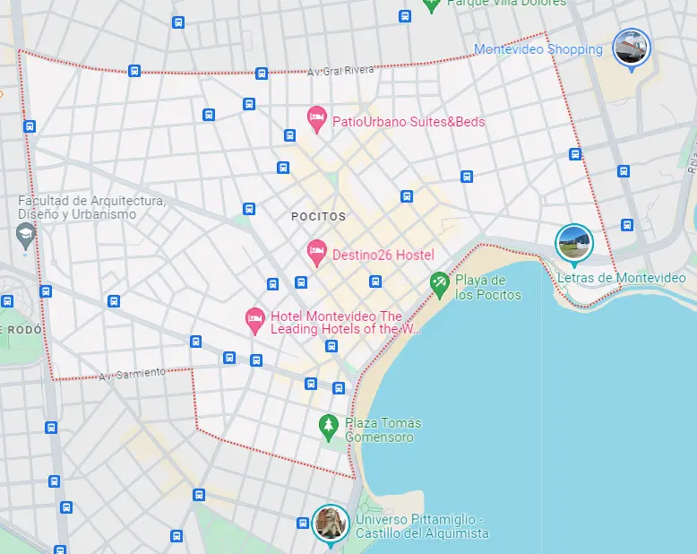 Mapa Barrio Pocitos Montevideo Uruguay